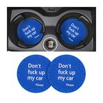 Car Cup Holder Coasters, 2 Pcs 2.75 Inch Non-Slip PVC Insert Cup Coaster, Anti-Scratch Auto Cup Mats for Women Men, Vehicle Interior Accessories Universal for Car, SUV, Truck (Blue-4)