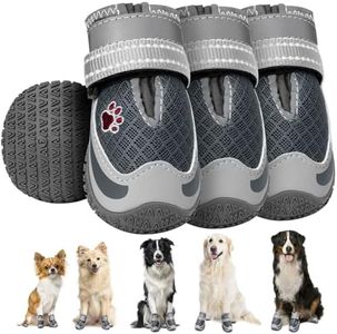 Lukovee Dog Shoes for Large Small Medium Dogs - Breathable Dog Booties for Summer Hot Pavement, Adjustable Anti-Slip Rubber Paw Protector for Hardwood Floors Outdoor Walking