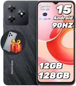 Blackview WAVE 8 Android 15 Téléphones Portables Débloqués, Écran 6.56" Smartphones Pas Cher 4G, 12Go+128Go/TF 2To,5000mAh/Double SIM/Octa Core/13MP+8MP/Fingerprint/Etui de protection/2Ans de Garantie