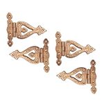 Adonai Hardware Alleluia Antique Cast Iron Vintage Heavy Duty T Hinges (5.3" x 4 Pack, Copper Finish) for Barn Doors, Gates, Cabinets, Wardrobes, Sheds, Windows, Wooden Box, Chest and Trunks