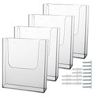 zavekia Acrylic Brochure Holder, 4 Packs 8 x 11.5 Inches Brochure Holder Wall Mount Flyer Holder Clear Literature Holders Magazine Holder,Mail Holder For Wall (8 x 11.5 in / 4 pack)