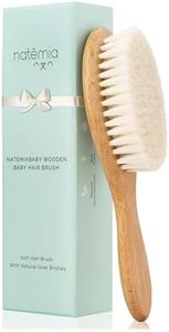 Natemia Baby Hair Brush - Soft Bristle Hair Brush Baby, Baby Registry Gift, Soft Baby Brush, Toddler Hair Brush for Boys & Girls, Newborn Baby Essentials, Newborn Hair Brush, Baby Wooden Brush