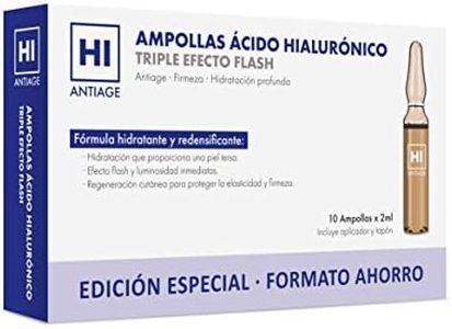 HI Antiage Ampollas Ácido Hialurónico Triple Efecto Flash - Edición Especial, Transparente, 10 Unidades x 2 Ml
