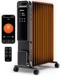 Pro Breeze Smart 2500W 11 Fin Oil Filled Radiator with Digital Display, WiFi Smart App, Thermostat, 24Hr Timer, 3 Heat Modes, Child Lock, Overheat & Tip-Over Protection Oil heater for Home - Black