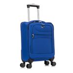 Aerostar Carry-on 20" Lightweight Soft Suitcase, Hand Luggage 4 Wheels & Combination Lock, 55x35x20cm | Accepted All Airlines easyjet, RyanAir, British Airways (Royal Blue, 36 litres)