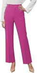 GRAPENT Womens Work Pants Business Casual Comfy Pants Women Purple Dress Pants Women Plus Size Dress Pants High Waisted Trousers Women Stretch Dress Pants Very Berry Size XX-Large Size 20 Size 22