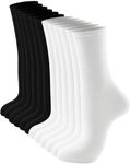 JOLLMONO Womens Crew Socks Size 9-11 Thin Athletic Socks 3-6 Pairs(J2168-3B/3W)