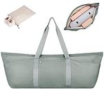 Gym Bag Womens Large Yoga Bag for Yoga Mat and Blocks with Shoes Bag and Wet Compartment Ladies Pilates Mat Bag with Adjustable Mat Strap, Greenish Grey