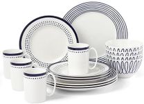 Kate Spade Charlotte Street West 16-Piece Dinnerware Set, 15.75 LB, Blue