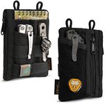 VIPERADE VE18 EDC Pouch, Pocket Organizer Pouch for Men, EDC Pocket Organizer Pouch, 3 Slots with 2 Zipper Pockets, EDC Pouch Multitool Pouch (Black)