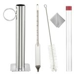 Maple Syrup Hydrometer Test Cup kit, Maple Syrup Density Kit, Measures Sugar Content in The Syrup, Stainless Steel Maple Syrup Kit, Easy to Read and Accurate, with Cleaning Brush