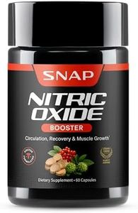 Snap Supplements Nitric Oxide Supplement with L-Arginine to Support Energy, Quick Recovery, Heart Health, Muscle Growth & Circulation, 60 Vegetarian Capsules (1 Month Supply)