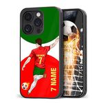 Custom Name & Number Phone Cases Soccer Team for iPhone 11 12 13 14 15 16 Pro Max Plus Mini X 6 7 8 for Samsung A03 A13 A14 A15 A25 A53 A54 S20 S21 S22 S23 S24 Pixel 4 5 6 7 (Portugal)