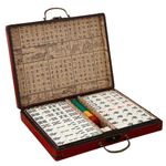 Blissbuilt Classic Mahjong Game Set,Retro Mahjong,Mahjong Set With Box,Chinese Traditional Mahjong Set,Ideal Board Game,Antique Mahjong，for Party Family Game
