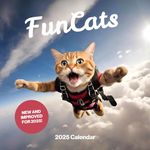 Fun Cats Cat Calendar 2025 - Large 12 Month 2025 Calendar Month to View Funny Cat Calendar 2025 - Cute Cat Wall Calendar 2025 UK Made by Fun Pets