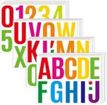 440 Pcs 40 Sheets 4 Inch Large Letter Stickers Bulletin Board Letters Mailbox Numbers Stickers for Mailbox, Signs, Window, Cars, Trucks, Home, Classroom, Business, Address Number (4 Inch, Colorful)