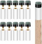 Pimoys 20 Sets Billiard Cues Tips Replacement Kit with White Pool Cue Stick Ferrules, Screw On Pool Cue Tips Pool Stick Tips, 12mm(Blue)