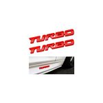 TSUGAMI Turbo Car Emblem, 2 PCS 3D Metal Turbo Badge for Auto Side Body Mudguard Rear Trunk, Automotive Replacement Decoration Decal Sticker, Tailgate Letter Nameplate for All Cars, Truck, SUV (Red)