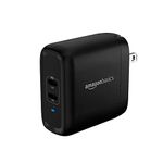 Amazon Basics 36W Two-Port USB-C Wall Charger for Tablets and Phones with Power Delivery - Black