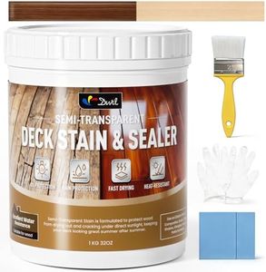 DWIL Water Based Wood Stain, Semi-Transparent Outdoor Wood Stain and Sealer in One, Fast Drying, Non-Toxic, Low Odor, Waterproof and Weather Resistant for All Wood Surfaces (32Oz Peach Wood)