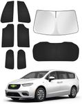 Canvcle Sunshades for Chrysler Pacifica 2017-2024 2025 Accessories Windshield Sun Shade Side Rear Window Shade Cover Sun Visor Shield Privacy Protection Keep Vehicle Cool Black 8PCS