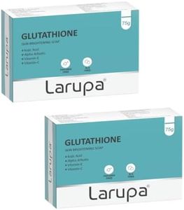 Larupa Skin Brightening Soap with Glutathione, Kojic Acid, Vitamins C & E, Alpha Arbutin, For Hyperpigmentation, Dark Spots (Pack of 2)