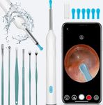 Fenxyo Ear Wax Removal Kit Camera 1920P, 8 Million Pixel HD Otoscopes with 6 LED Lights, IP67 Waterproof Ear Wax Remover WiFi Ear Pick Cleaning Tool for iPhone, Ipad, Android Smart Phones(White)