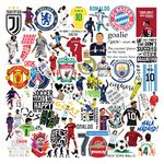 CodersParadise Pack Of 65 Football Soccer Stickers For Laptop, Planner, Diary, Waterproof Residue Free, self adhesive