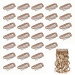 Dreamlover Brown Wig Clips, 10 Teeth Hair Clips for Wigs, Stainless Steel Hair Extension Clips, 30 Pieces