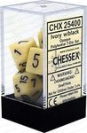 Chessex CHX25400 Dice-Opaque Ivory/Black Set, Multicolor