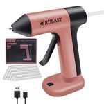 RUBAST 4V Glue Gun, Hot Glue Gun Cordless with Rapid 30s Preheat, Auto Shut-Off, Anti-drip Nozzle, and 20 Premium Glue Sticks, 2000mAh Type-C Rechargeable, Mini Glue Gun for Crafting