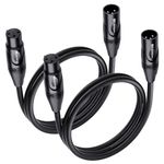 Cable Matters 2-Pack Male to Female XLR Microphone Cable 3 Feet-Black