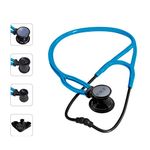 MDF® ProCardial® ERA® Lightweight Cardiology Dual Head Stethoscope with Adult, Pediatric, and Infant-Neonatal convertible chestpiece (All Black/Bright Blue) (MDF797X-B14)