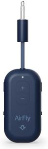 Twelve South AirFly Pro 2 Bluetooth 5.0 Transmitter/Receiver for TV to 2 Wireless Headphones – Wireless Adapter for AirPods, Car, Gym, Home, Use with Any 3.5 mm Audio Jack, Blue