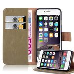 cadorabo Book Case works with Apple iPhone 6 PLUS/iPhone 6S PLUS in CAPPUCCINO BROWN - with Magnetic Closure, Stand Function and Card Slot - Wallet Etui Cover Pouch PU Leather Flip