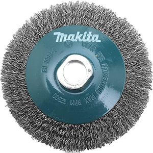 MAKITA D-39849 Cepillo de alambre de 115 mm insercion m14 con forma oblicuo rizado de acero 0,3 mm, Color