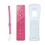 Wii Remote Controller, Wireless Controller for Nintendo Wii, Wii U Video Game Gamepads, Replaceable Remote Game Controller with Silicone Case and Wrist Strap (Pink)