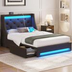 Rolanstar Twin Bed Frame with LED L