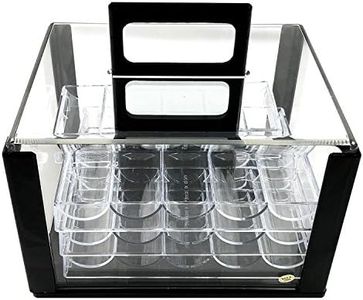 Yuanhe 600 Chip Clear Acrylic Poker Chip Carrier-Includes 6 Chip Racks