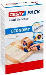 tesa Packing Tape Hand Dispenser Economy - Robust Dispenser for Parcel Tapes - Professional Quality - for Tapes up to 50 cm Wide