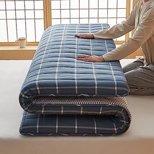 KKCD Japanese Futon Mattress Queen Size Foldable,Roll Up Tatami Sleeping Mat,5Cm Thick Floor Mattress for Kids,Guest Bed Couch,Shiki Futon Sleeping Pads for Tent Camping,Style1,Twin/90x200cm