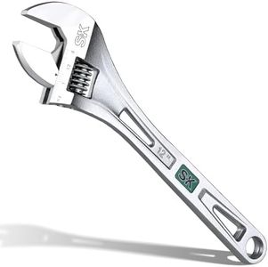 SK 12-Inch Adjustable Wrench, 1-1/2" Jaw Capacity, Cr-V Steel, SAE&Metric Scales