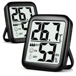 Antonki 2 Pack Room Thermometer for Home Indoor Hygrometer Humidity Meter Gauge Digital Temperature and Humidity Sensor Monitor for House Terrarium Incubator Greenhouse - Battery Included