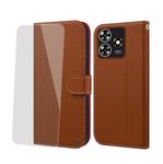 NP-Caser Case for ZTE Blade A73 Premium PU Leather Wallet Case [Stand Function] Cover Compatible with ZTE Blade A73 (6.6-inch), Brown