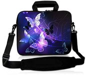 RICHEN 11 11.6 12 12.5 13 inches Laptop/Chromebook/PC Messenger Bag Tablet Travel Case Neoprene Handle Sleeve with Shoulder (11-13.3 inch, Butterflies)