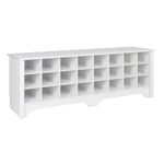 Prepac White Hall Bench with Storage and Seating: 24-Shoe Cubby Bench, Ideal White Shoe Rack for Entryway, Sized 15.5" D x 60" W x 20.25" H