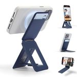 MOFT Phone Tripod Wallet, MagSafe Wallet Tripod Stand, NFC-Supported Phone Wallet, Pocket-Size Selfie Stick, MOVAS Vegan Leather & Adjustable Angle Magnetic Card Holder, Travel Essential, Navy Blue