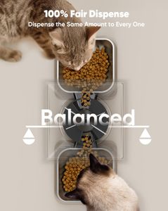 oneisall 5L Automatic Cat Feeder with Timer – Dual Pet Food Dispenser, Voice Recording