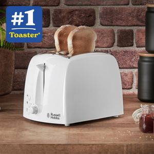 Russell Hobbs 2-Slice Toaster, White – Compact Bread Toaster