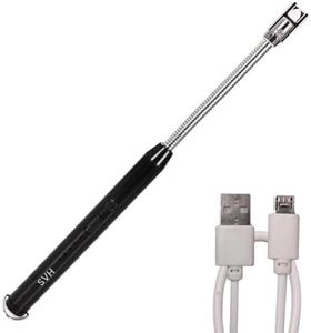 SVH Stainless Steel Electric Rechargeable Gas Lighter/Plasma Lighter Flameless Windproof Usb Lighter 360 Deg Flexible Neck Arc Lighter For Kitchen,Barbecue,Candles,Gas Stove,Bbq,Fireworks(Multicolor)